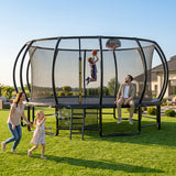 MERSCO 16FT Black Pumpkin Trampoline - High-Bounce Elite Series