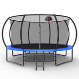 MERSCO 14FT Blue Pumpkin Trampoline - Reinforced Frame for Family Safety