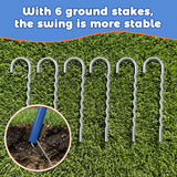 MERSCO 6-in-1 Backyard Swing Set with Slide - Blue & Orange