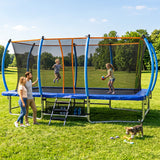 MERSCO 10x16FT Blue Professional Rectangle Trampoline with Safety Enclosure