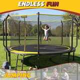 Mersco 14ft Outdoor Trampoline with Enclosure Net and Ladder,Jumping Trampoline for Kids and Adults, Kids Trampoline Loading 1320 lbs,Backyard Birthday Gift, Black