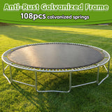 MERSCO 16FT Green Trampoline - Massive Rebounder with Rigid Basketball Hoop