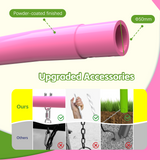 Mersco Swing Set for Backyard with Stand, Swing Heavy Duty 440lbs Metal Outdoor Swing Stand, 38" Saucer Swing for Playground, Backyard Playset,pink