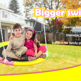 Mersco Swing Set for Backyard with Stand, Swing Heavy Duty 440lbs Metal Outdoor Swing Stand, 38" Saucer Swing for Playground, Backyard Playset,pink