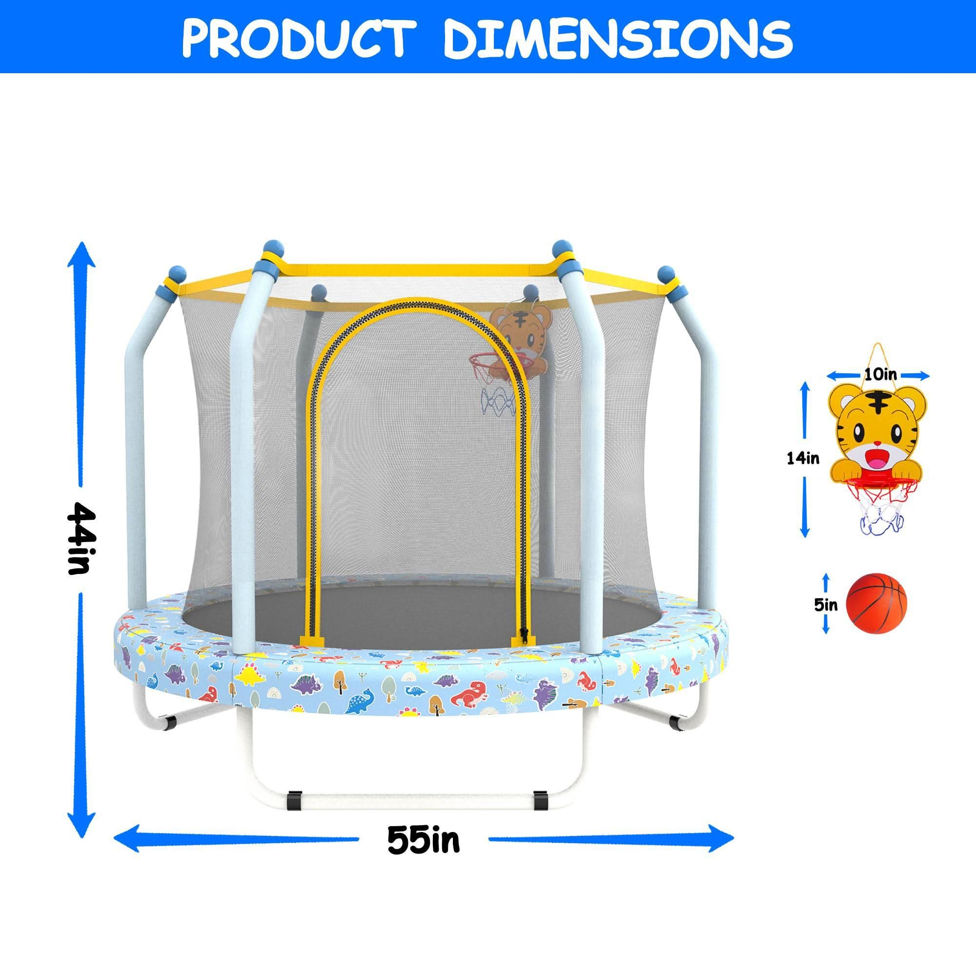 Blue Print Mini Indoor Trampoline With Enclosure(FOB) - MERSCO SPORTS