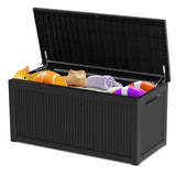 CIRUI 260 Gallon Outdoor Storage Box with Lockable Lid, Extra Large Waterproof Patio Resin Deck Box Home Storage Box for Patio, Cushions,Toys, Black