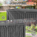 CIRUI 150 Gallon Outdoor Wicker Deck Box with Wheels Lockable Lid,Extra Large All-Weather Rattan Home Storage Box for Patio Furniture,Cushions,Pool and Garden Tools Storage - Gray