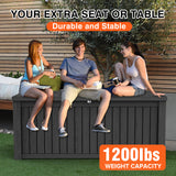 CIRUI 150 Gallon Outdoor Wicker Deck Box with Wheels Lockable Lid,Extra Large All-Weather Rattan Home Storage Box for Patio Furniture,Cushions,Pool and Garden Tools Storage - Gray