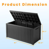 CIRUI 180 Gallon Double-Wall Resin Deck Box - Lockable Waterproof Outdoor Storage Box, 1000lbs Capacity & Doubles as Seating for Patio Furniture - Garden Tools, Pool Accessories (Black)