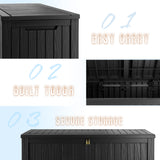 CIRUI 180 Gallon Double-Wall Resin Deck Box - Lockable Waterproof Outdoor Storage Box, 1000lbs Capacity & Doubles as Seating for Patio Furniture - Garden Tools, Pool Accessories (Black)
