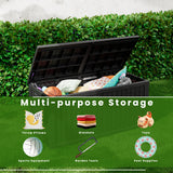 CIRUI 180 Gallon Double-Wall Resin Deck Box - Lockable Waterproof Outdoor Storage Box, 1000lbs Capacity & Doubles as Seating for Patio Furniture - Garden Tools, Pool Accessories (Black)