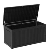 CIRUI 260 Gallon Outdoor Storage Box with Lockable Lid, Extra Large Waterproof Patio Resin Deck Box Home Storage Box for Patio, Cushions,Toys, Black