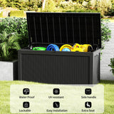 CIRUI 260 Gallon Outdoor Storage Box with Lockable Lid, Extra Large Waterproof Patio Resin Deck Box Home Storage Box for Patio, Cushions,Toys, Black
