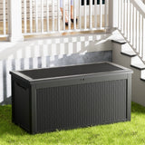 CIRUI 260 Gallon Outdoor Storage Box with Lockable Lid, Extra Large Waterproof Patio Resin Deck Box Home Storage Box for Patio, Cushions,Toys, Black