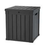 CIRUI 50 Gallon Double-Wall Resin Deck Box,Lockable Waterproof Outdoor Storage Box, 515lbs Capacity and Doubles as Seating for Patio Furniture,Garden Tools, Pool Accessories (Black)