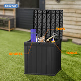 CIRUI 50 Gallon Double-Wall Resin Deck Box,Lockable Waterproof Outdoor Storage Box, 515lbs Capacity and Doubles as Seating for Patio Furniture,Garden Tools, Pool Accessories (Black)