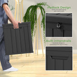 CIRUI 50 Gallon Double-Wall Resin Deck Box,Lockable Waterproof Outdoor Storage Box, 515lbs Capacity and Doubles as Seating for Patio Furniture,Garden Tools, Pool Accessories (Black)