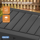 CIRUI 50 Gallon Double-Wall Resin Deck Box,Lockable Waterproof Outdoor Storage Box, 515lbs Capacity and Doubles as Seating for Patio Furniture,Garden Tools, Pool Accessories (Black)