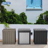 CIRUI 50 Gallon Double-Wall Resin Deck Box,Lockable Waterproof Outdoor Storage Box, 515lbs Capacity and Doubles as Seating for Patio Furniture,Garden Tools, Pool Accessories (Black)