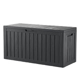 CIRUI 80 Gallon Double-Wall Resin Deck Box - Lockable Waterproof Outdoor Storage Box, 551lbs Capacity & Doubles as Seating for Patio Furniture - Garden Tools, Pool Accessories (Black)