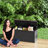 CIRUI 80 Gallon Double-Wall Resin Deck Box - Lockable Waterproof Outdoor Storage Box, 551lbs Capacity & Doubles as Seating for Patio Furniture - Garden Tools, Pool Accessories (Black)