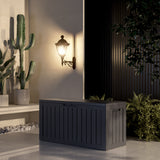 CIRUI 80 Gallon Double-Wall Resin Deck Box - Lockable Waterproof Outdoor Storage Box, 551lbs Capacity & Doubles as Seating for Patio Furniture - Garden Tools, Pool Accessories (Black)