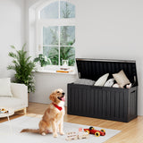 CIRUI 80 Gallon Double-Wall Resin Deck Box - Lockable Waterproof Outdoor Storage Box, 551lbs Capacity & Doubles as Seating for Patio Furniture - Garden Tools, Pool Accessories (Black)