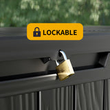 CIRUI 80 Gallon Double-Wall Resin Deck Box - Lockable Waterproof Outdoor Storage Box, 551lbs Capacity & Doubles as Seating for Patio Furniture - Garden Tools, Pool Accessories (Black)