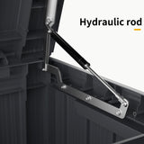 CIRUI 80 Gallon Double-Wall Resin Deck Box - Lockable Waterproof Outdoor Storage Box, 551lbs Capacity & Doubles as Seating for Patio Furniture - Garden Tools, Pool Accessories (Black)