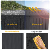 CIRUI 80 Gallon Double-Wall Resin Deck Box - Lockable Waterproof Outdoor Storage Box, 551lbs Capacity & Doubles as Seating for Patio Furniture - Garden Tools, Pool Accessories (Black)