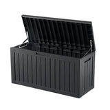 CIRUI 80 Gallon Double-Wall Resin Deck Box - Lockable Waterproof Outdoor Storage Box, 551lbs Capacity & Doubles as Seating for Patio Furniture - Garden Tools, Pool Accessories (Black)