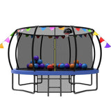 12FT Blue Jumping Trampoline with Flag&Balloon - MERSCO SPORTS