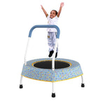 Blue Print Small Trampoline for Kids with Handle(FOB) - MERSCO SPORTS