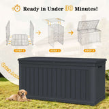 CIRUI 260 Gallon Outdoor Storage Box with Lockable Lid, Extra Large Waterproof Patio Resin Deck Box with 1000lbs Surface Loading, Home Storage Box for Patio, Cushions,Toys, Black