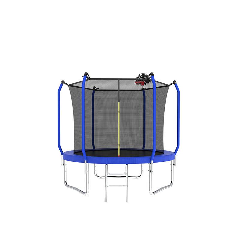 8FT Blue Playground Regular Trampoline With Ladder&Basketball Hoop - MERSCO SPORTS