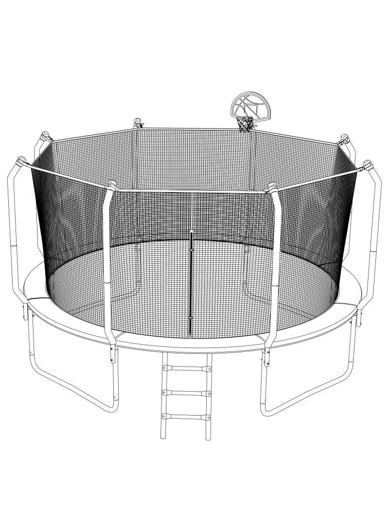 12FT Outdoor Trampoline With Safety Enclosure(FOB) - MERSCO SPORTS