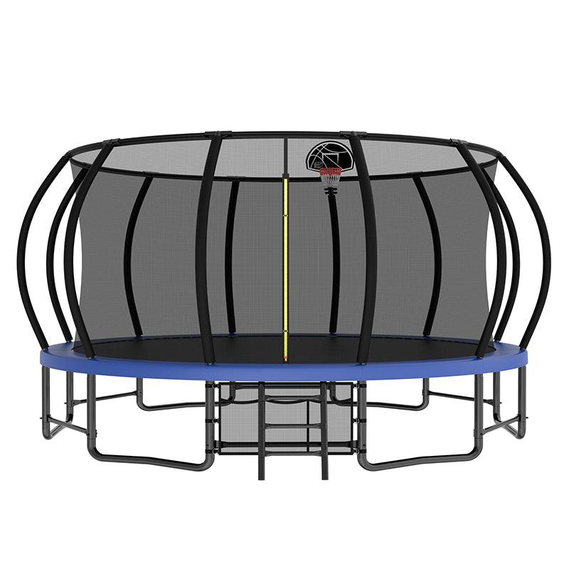 15FT Blue Heavy Duty Trampoline For Family with Safety Net - MERSCO SPORTS