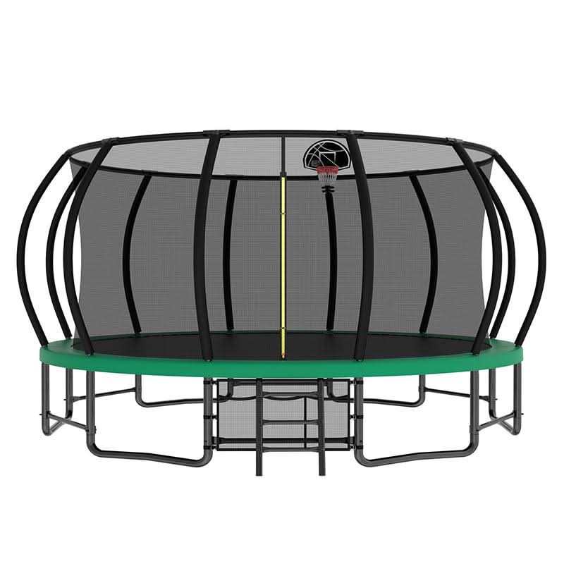 15FT Green Backyard Large Trampoline with AntiRust Coating - MERSCO SPORTS