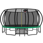 16FT Green Extra Sturdy Recreational Trampoline with Enclosure - MERSCO SPORTS