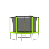 8FT Green Trampoline With Ladder and Safety Net For Backyard - MERSCO SPORTS