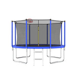 12FT Blue Backyard Heavy Duty Trampoline with Coating Spring Cover Padding - MERSCO SPORTS