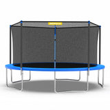Mersco 14ft Heavy Duty Outdoor Trampoline for Kids, Backyard Trampoline with Basketball Hoop and Enclosure Net, Loading 1320 lbs,Blue