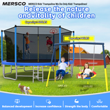Mersco 15FT Heavy Duty Trampoline with Enclosure Net & Swing Set Outdoor Big Trampoline for Backyard,Kids Trampoline with Basketball Hoop,1320LBS Capacity,Birthday & Holiday Gifts for Kids,Blue
