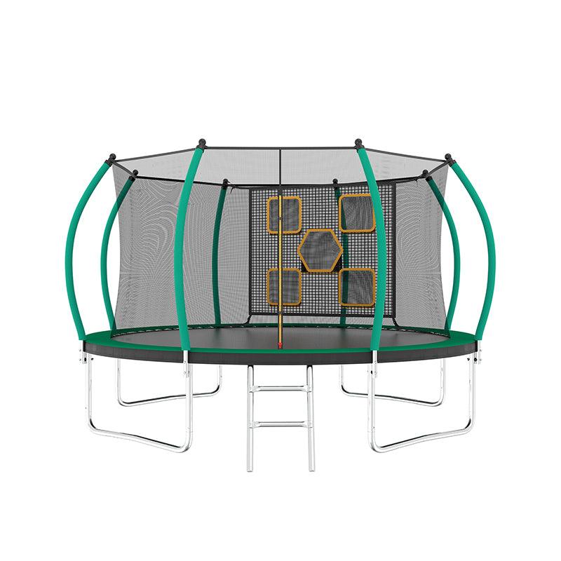 12FT New Design Green&Black Round Garden Trampoline for Children - MERSCO SPORTS