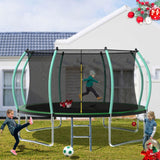 12FT New Design Green&Black Round Garden Trampoline for Children - MERSCO SPORTS