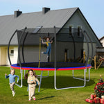 14FT New Design Blue&Red Family Trampoline For Backyard - MERSCO SPORTS