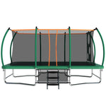 10X16FT Green Rectangle Trampoline with Basketball Hoop for Backyard - MERSCO SPORTS