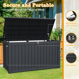 CIRUI 180 Gallon Double-Wall Resin Deck Box - Lockable Waterproof Outdoor Storage Box, 1000lbs Capacity & Doubles as Seating for Patio Furniture - Garden Tools, Pool Accessories (Black)