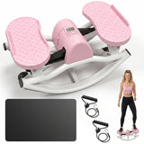 MERSCO Lateral Rocking Fitness Stepper with Digital Monitor and Resistance Bands
