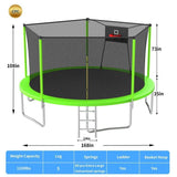 14FT Green Soft Backboard Trampoline For Adults&Kids - MERSCO SPORTS